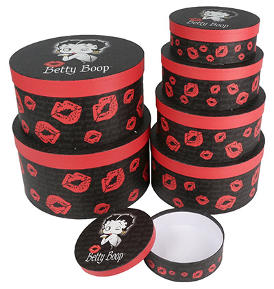 Set Of 7 Betty Boop Round Boxes